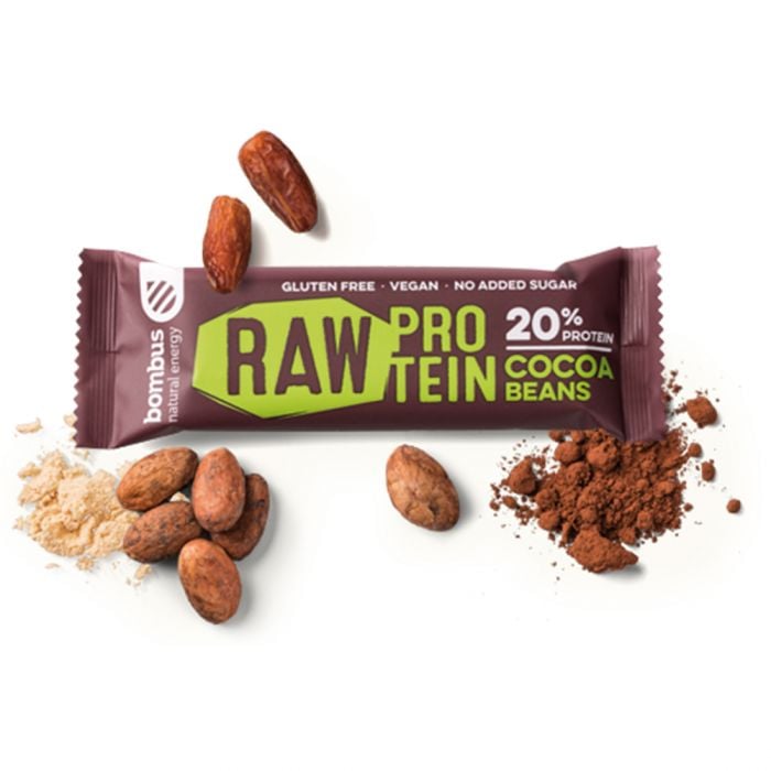 Proteinová tyčinka Raw Protein 50 g - Bombus kakaové boby 50 g