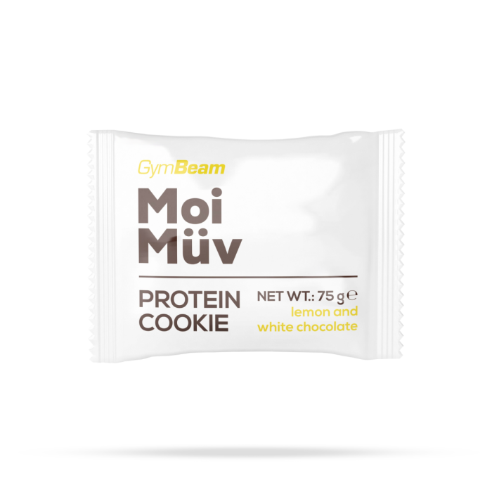 MoiMüv Protein Cookie - GymBeam citron a bílá čokoláda - 75 g