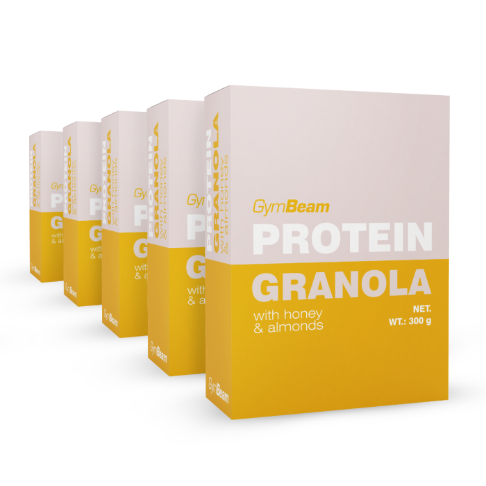 Proteinová granola s medem a mandlemi - GymBeam  5 x 300 g