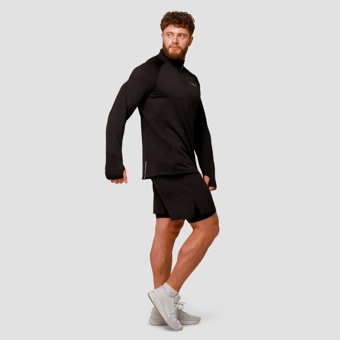 Běžecká mikina 1/2 Zip Pulse Black - GymBeam L