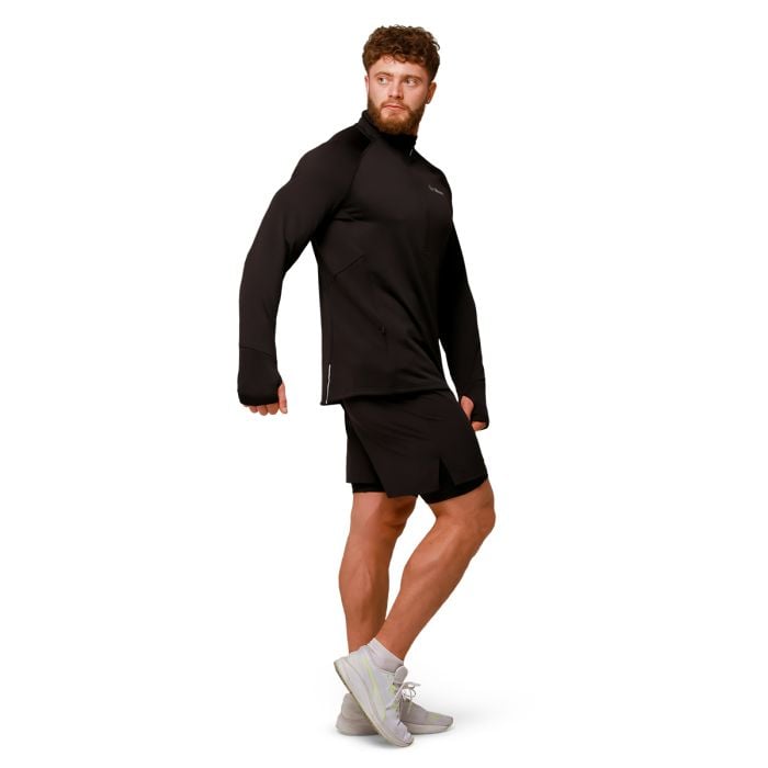 Běžecká mikina 1/2 Zip Pulse Black - GymBeam L