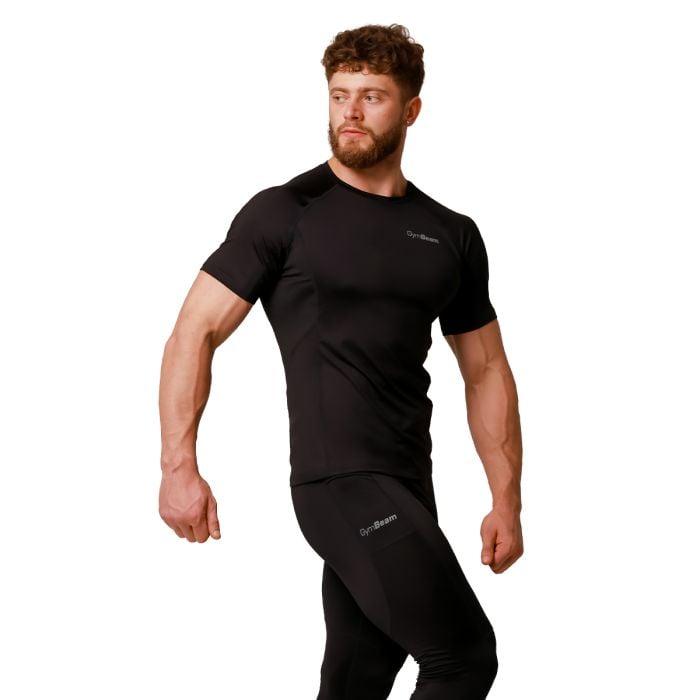 Běžecké tričko Pulse Black - GymBeam L