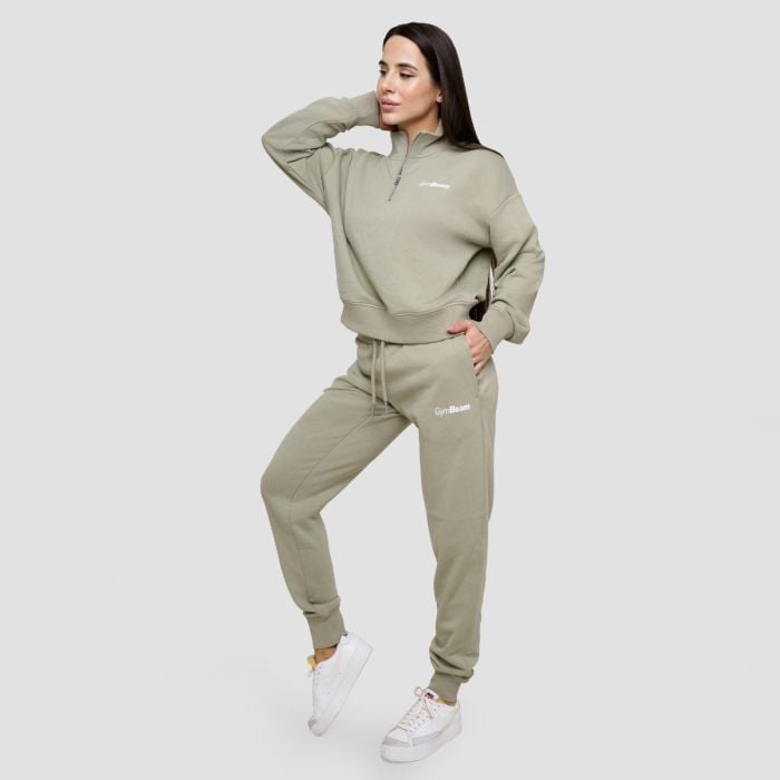 Dámská mikina Agile ½ Zip Sage - GymBeam XL