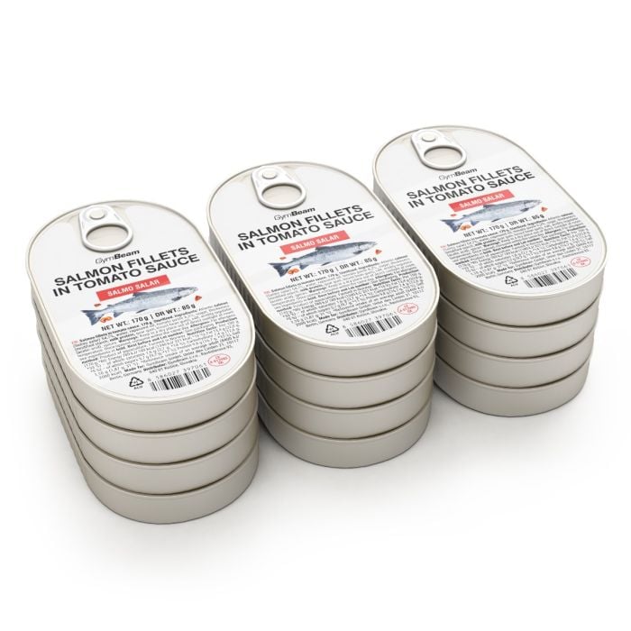 Lososové filety v rajčatové omáčce - GymBeam 170 g