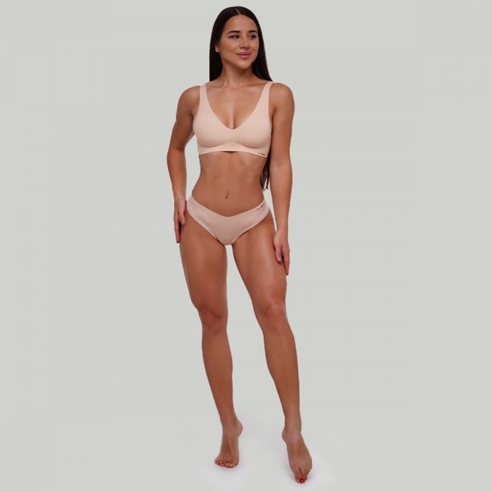 Bezešvá podprsenka Beige - GymBeam XS