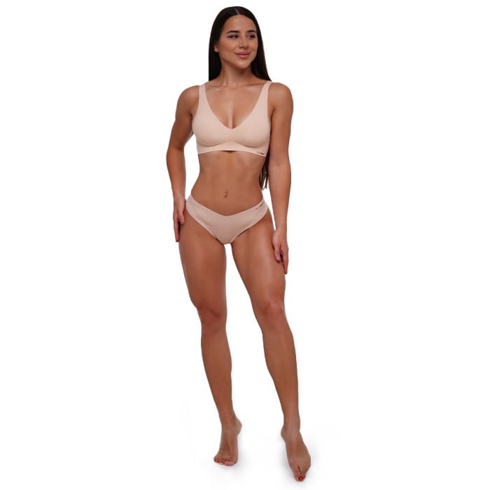 Bezešvá podprsenka Beige - GymBeam XS