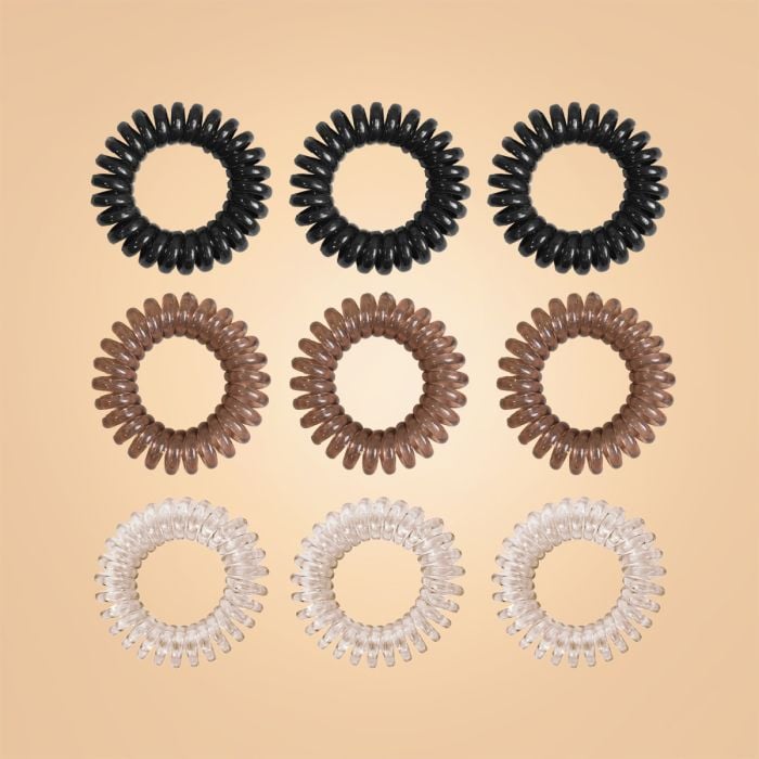 Set spirálových gumiček do vlasů - BeastPink černá