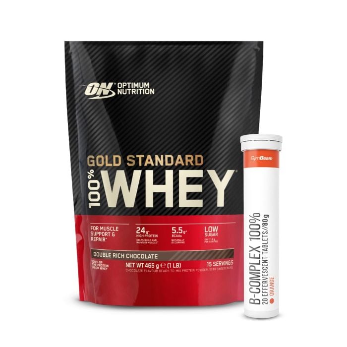 100% Whey Gold Standard - Optimum Nutrition + dárky 450 g - dvojitá bohatá čokoláda
