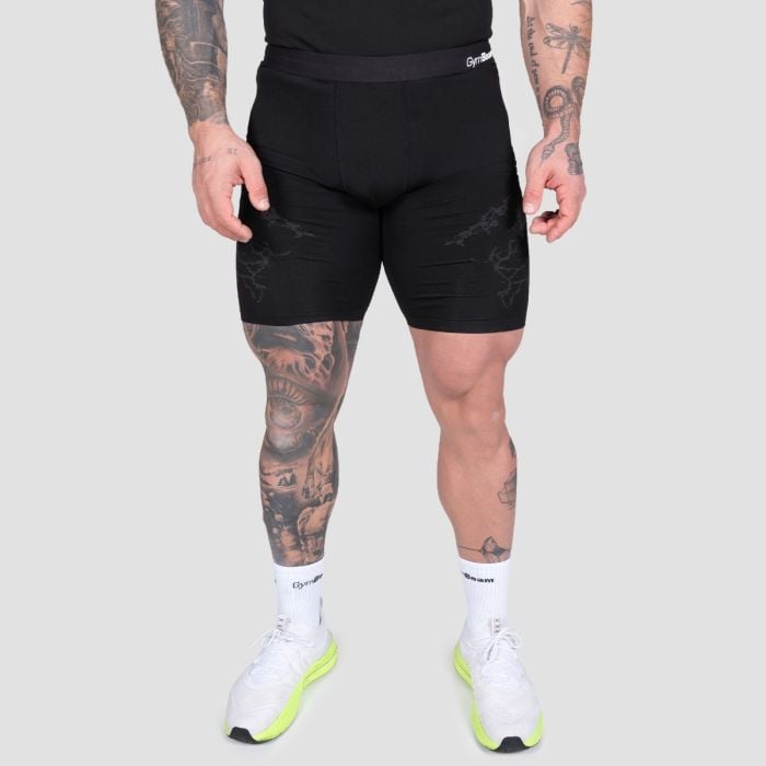 Seamless šortky Static Black - GymBeam XXL