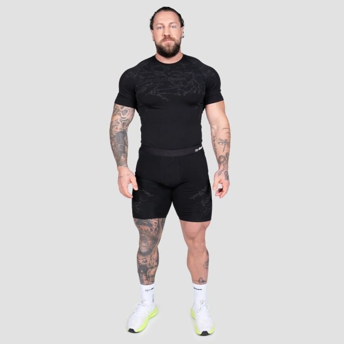 Seamless šortky Static Black - GymBeam XXL