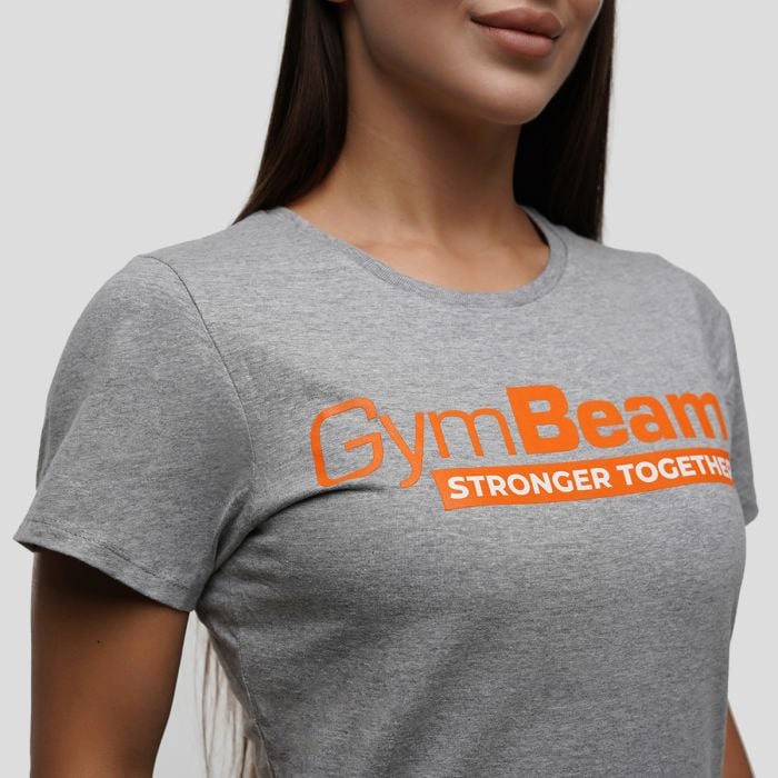 Dámske tričko Stronger Together Grey - GymBeam XS
