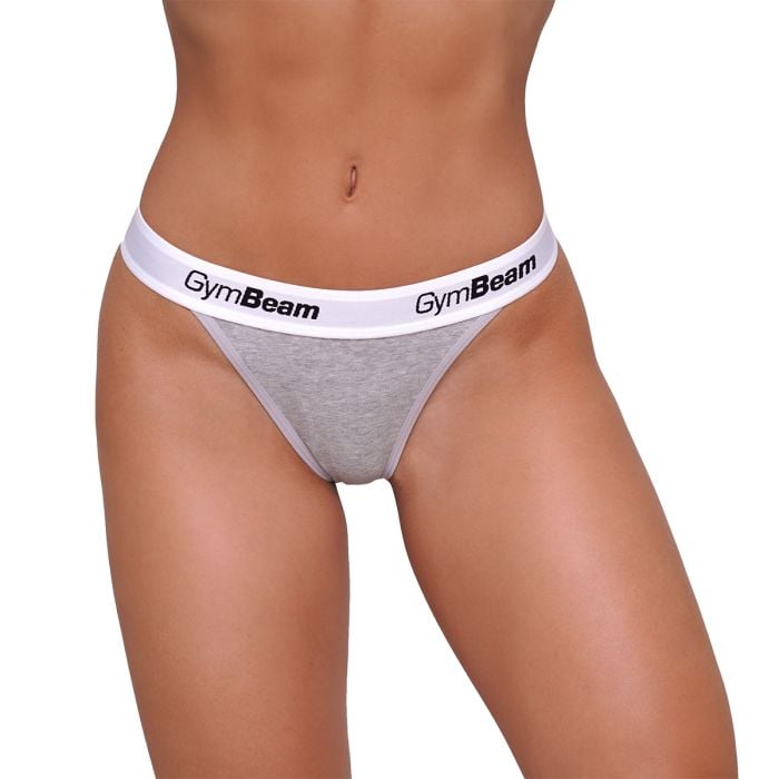 Kalhotky Tanga 3Pack Grey - GymBeam M
