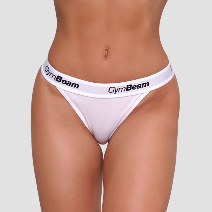 Kalhotky Tanga 3Pack White - GymBeam M