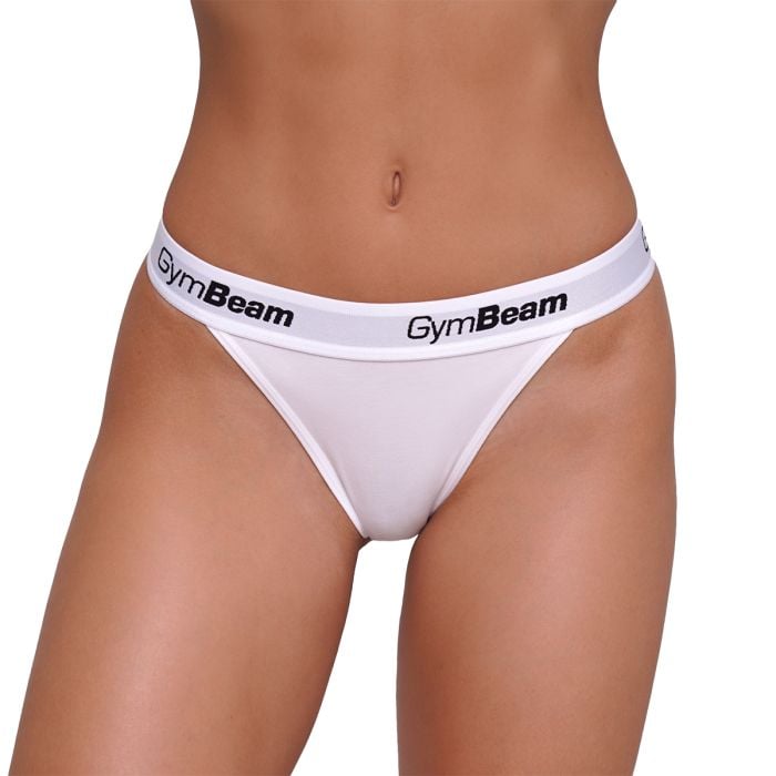 Kalhotky Tanga 3Pack White - GymBeam M