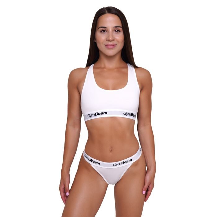 Kalhotky Tanga 3Pack White - GymBeam M