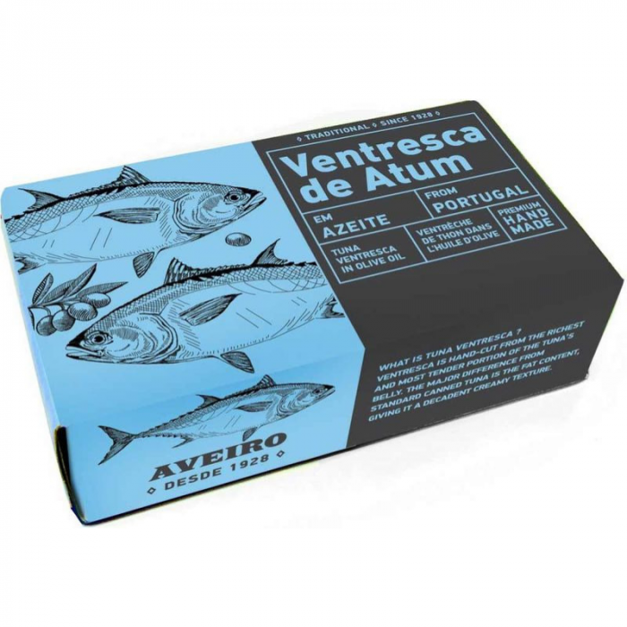 Tuňákové filety Ventresca v olivovém oleji 120 g - Aveiro bez příchuti 120 g