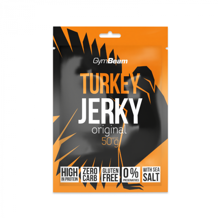 Sušené maso Turkey Jerky - GymBeam originál 10 x 50 g