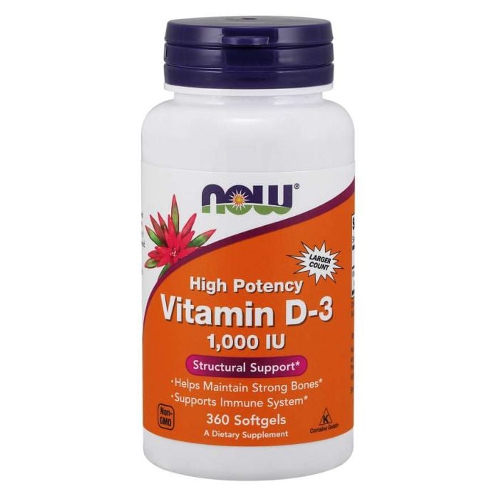 Vitamín D-3 1000 IU - NOW Foods  360 kaps.