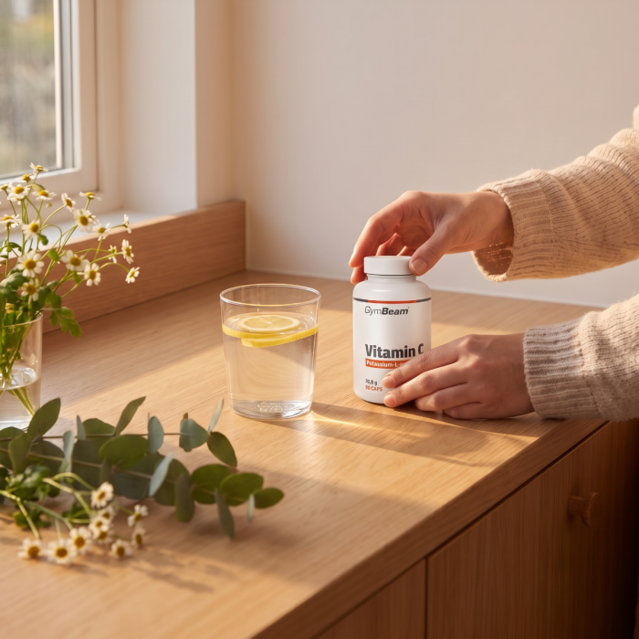 Vitamín C (L-askorban draselný) - GymBeam 90 kaps.