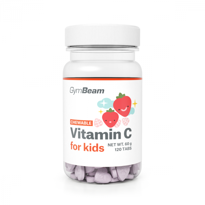 Levně Vitamín C, tablety na cucání pro děti 120 tab. jahoda - GymBeam