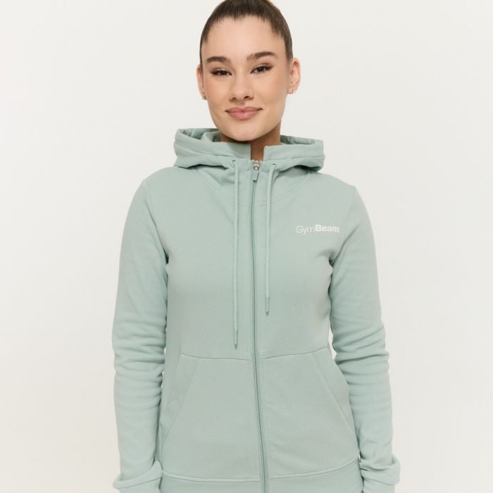 Dámská mikina se zipem Limitless Eucalypt - GymBeam eucalypt XXL