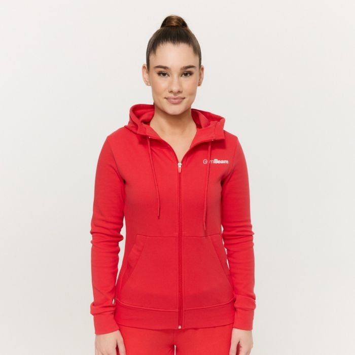 Dámská mikina se zipem Limitless Hot Red - GymBeam hot red XXL