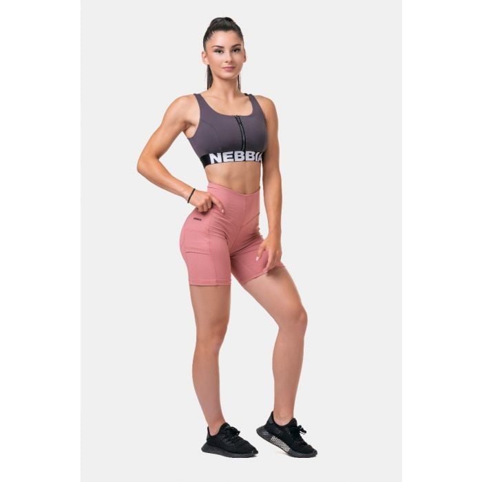 Dámské šortky Biker Fit & Smart Old Rose - NEBBIA XS