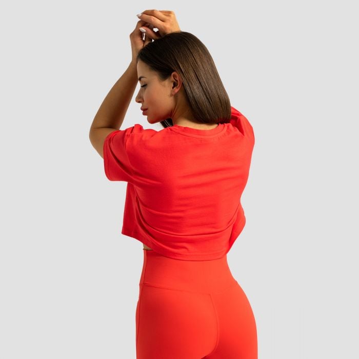 Dámské tričko Cropped Limitless Hot Red - GymBeam L