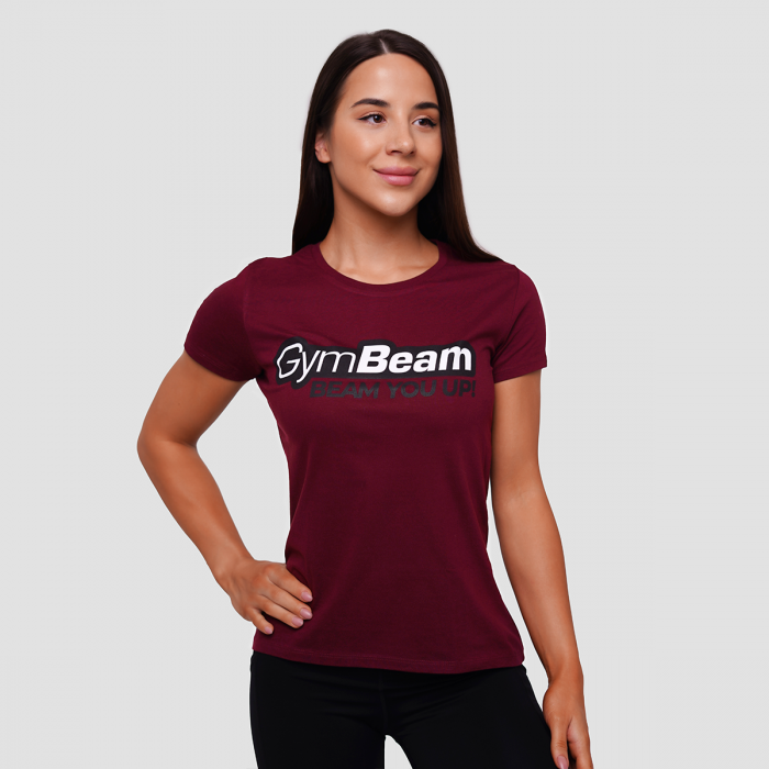 Levně Dámské Tričko Beam Burgundy M - GymBeam