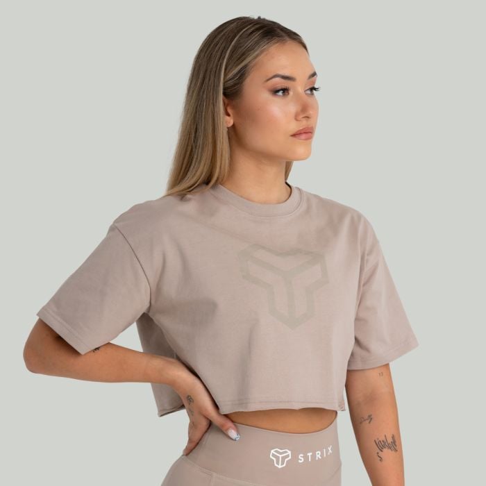 Dámské tričko CropTop Taupe - STRIX XL