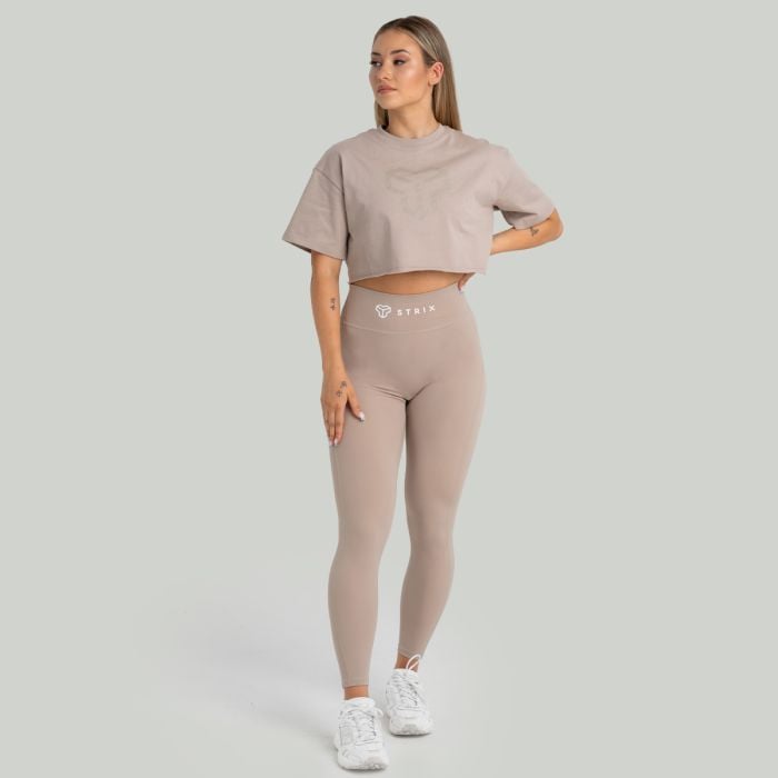 Dámské tričko CropTop Taupe - STRIX XL