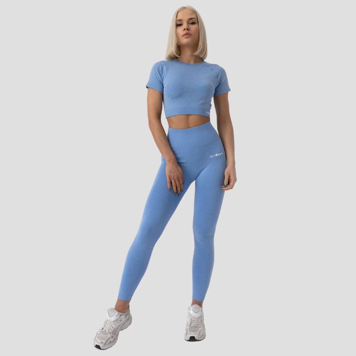 Dámské tričko FLO Crop Top Blue - GymBeam L