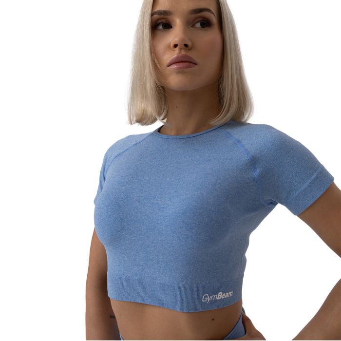 Dámské tričko FLO Crop Top Blue - GymBeam L