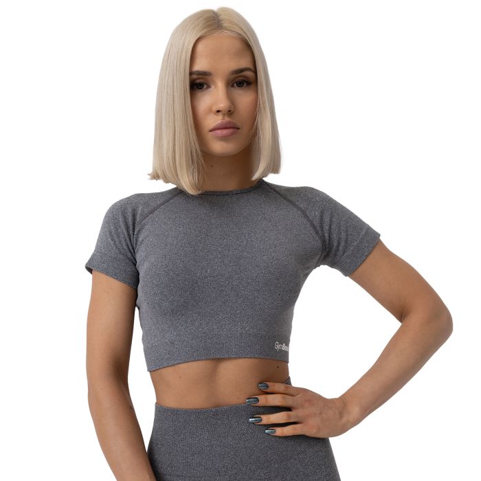 Dámské tričko FLO Crop Top Grey - GymBeam XL