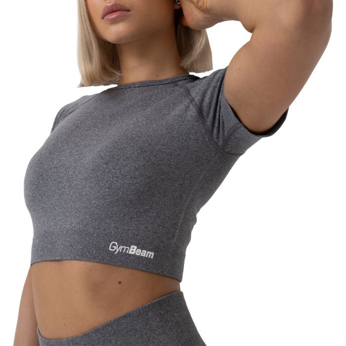 Dámské tričko FLO Crop Top Grey - GymBeam XL