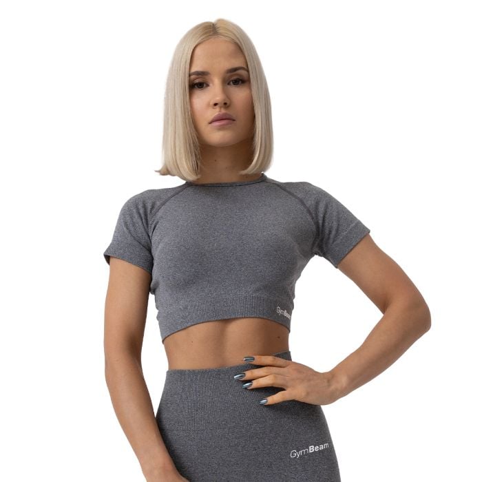 Dámské tričko FLO Crop Top Grey - GymBeam XL