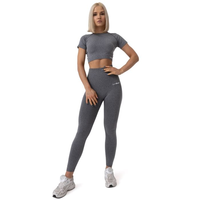 Dámské tričko FLO Crop Top Grey - GymBeam XL