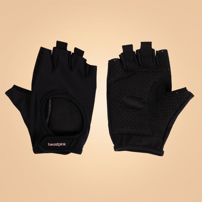 Dámské fitness rukavice Hyper Black - BeastPink S