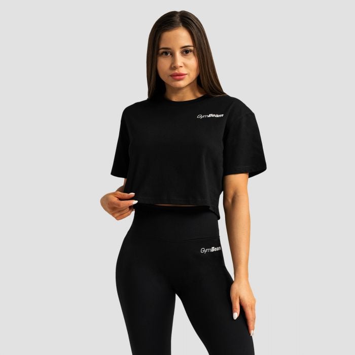 Dámské tričko Cropped Limitless Black - GymBeam S
