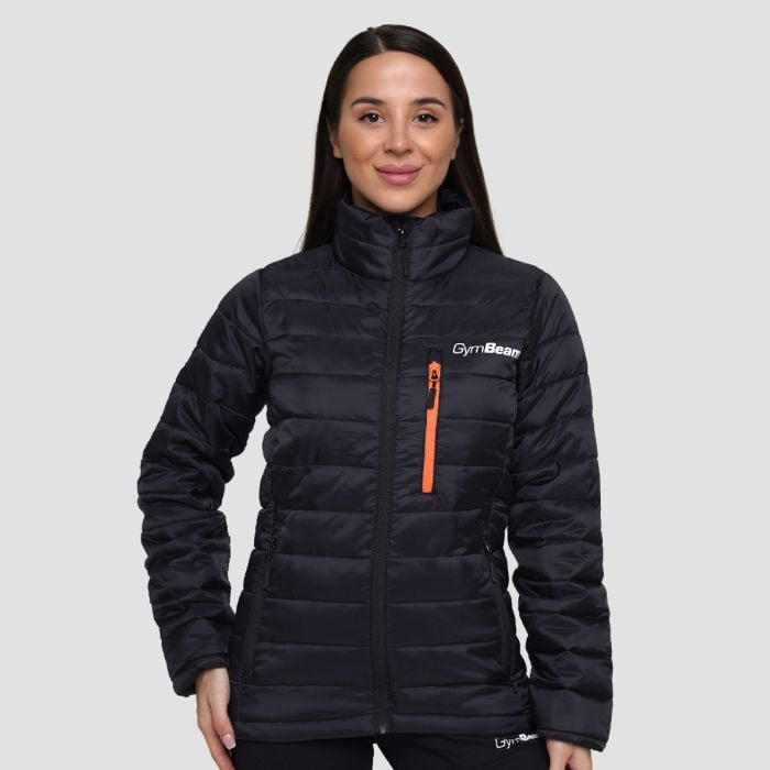 Dámská bunda Puffer Black/Orange - GymBeam XL