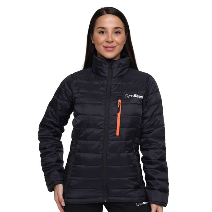Dámská bunda Puffer Black/Orange - GymBeam XL