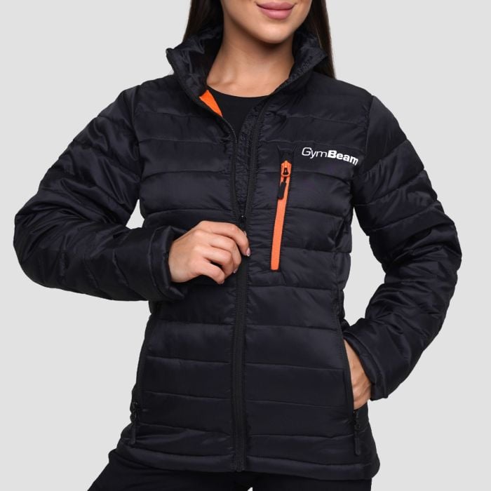 Dámská bunda Puffer Black/Orange - GymBeam XL