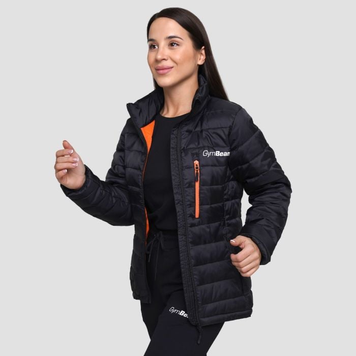 Dámská bunda Puffer Black/Orange - GymBeam XL