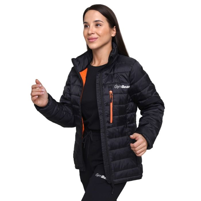 Dámská bunda Puffer Black/Orange - GymBeam XL