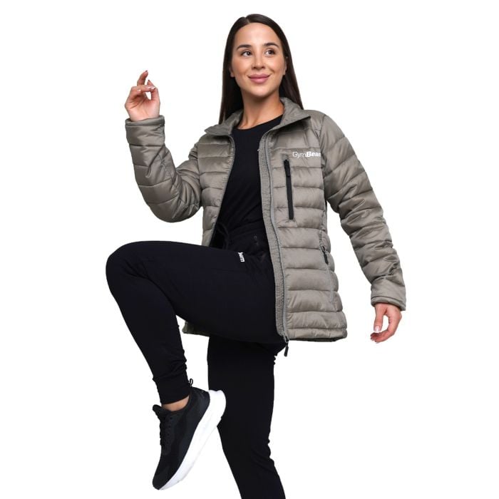 Dámská bunda Puffer Vetiver/Black - GymBeam XL