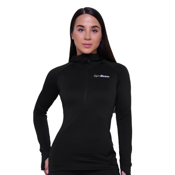 Dámská běžecká mikina 1/2 Zip Pulse Black - GymBeam M