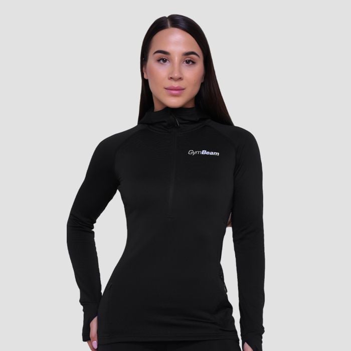 Dámská běžecká mikina 1/2 Zip Pulse Black - GymBeam M