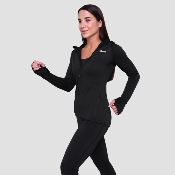 Dámská běžecká mikina 1/2 Zip Pulse Black - GymBeam M