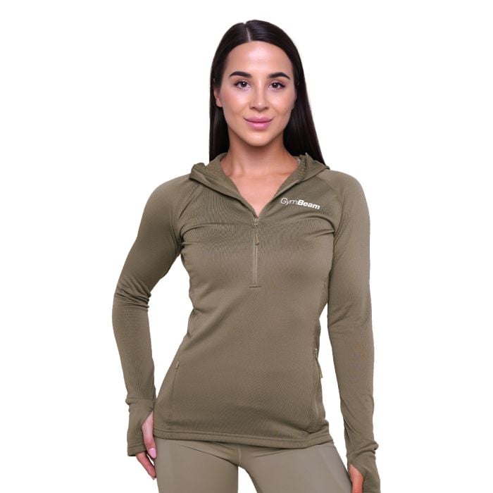 Dámská běžecká mikina 1/2 Zip Pulse Vetiver - GymBeam M