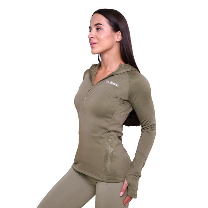 Dámská běžecká mikina 1/2 Zip Pulse Vetiver - GymBeam M